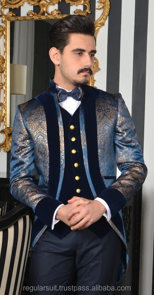 
Custom Made Blue High Quality Wedding Men Suit 