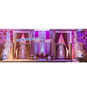 Indian Wedding Reception Wedding Stage Wedding Paisley Props Stage