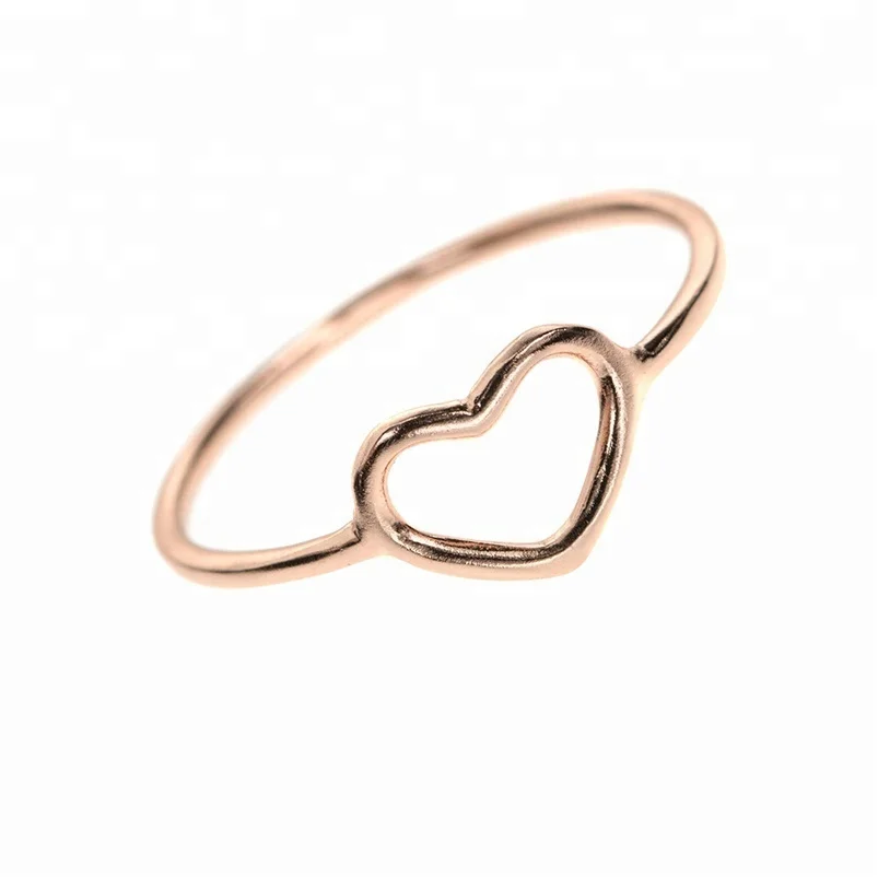 

14K gold fine jewelry heart ring for girlfriend promise ring for couples