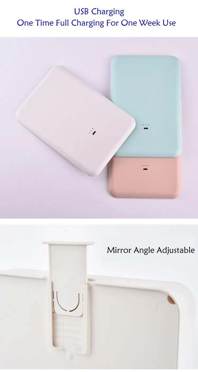 Lighted Makeup Mirror Led Mirror With Storage Case Tabletop Makeup