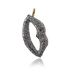 Sterling Silver Pave Diamond Smiley lips Pendants