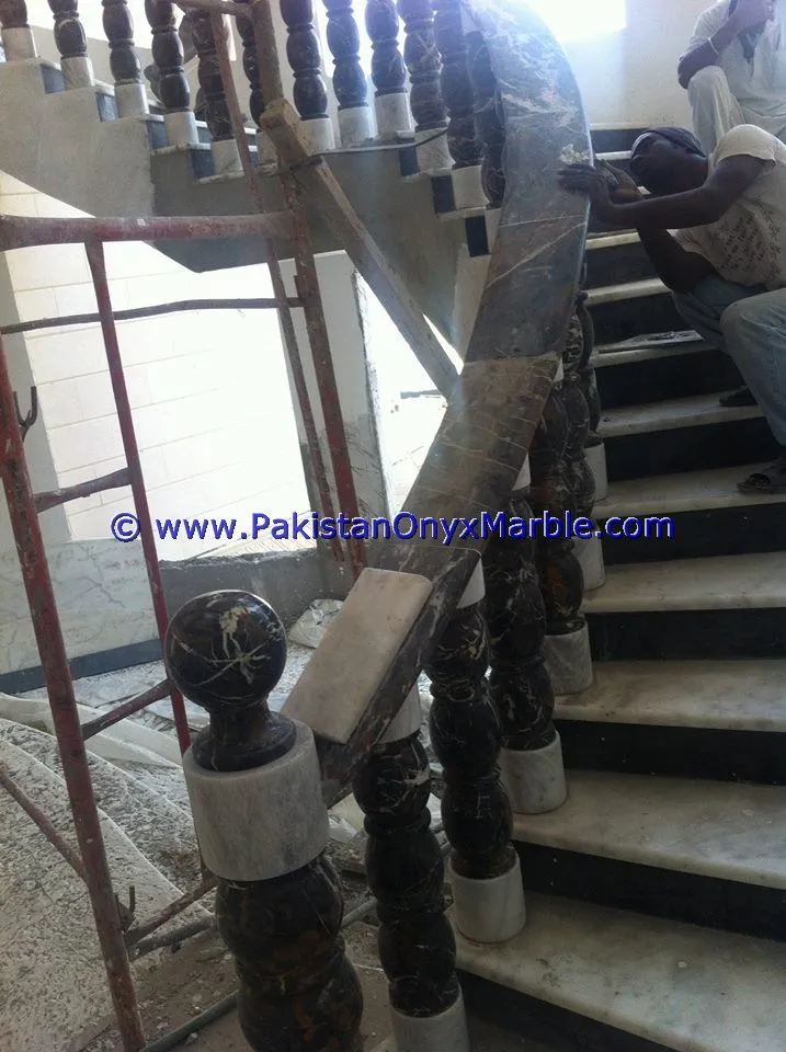Most Popular Marble Stairs Steps Risers Jet Black Marble Modern Design