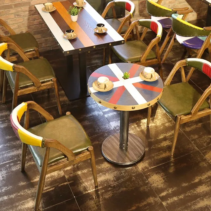 Restaurant Furniture Set Solid Wood Cafeteria Furniture Fast Food