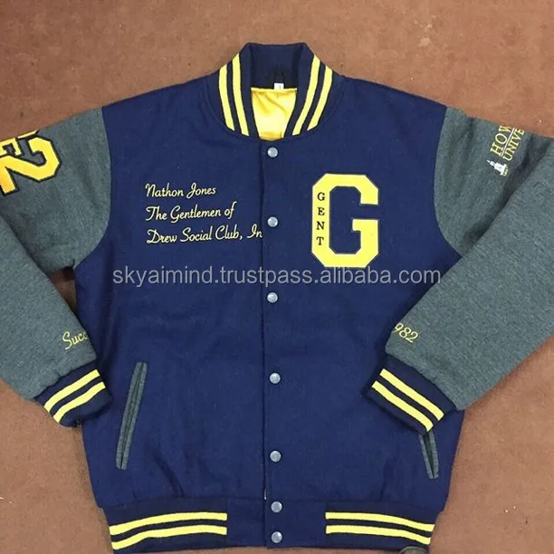 Fashion Cotton Fleece Varsity Jackets,Custom Made Leather Trim Cotton
