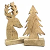 Hand Crafted Wood Christmas Decoration Tree & Rein Deer Ornaments - Christmas Tree
