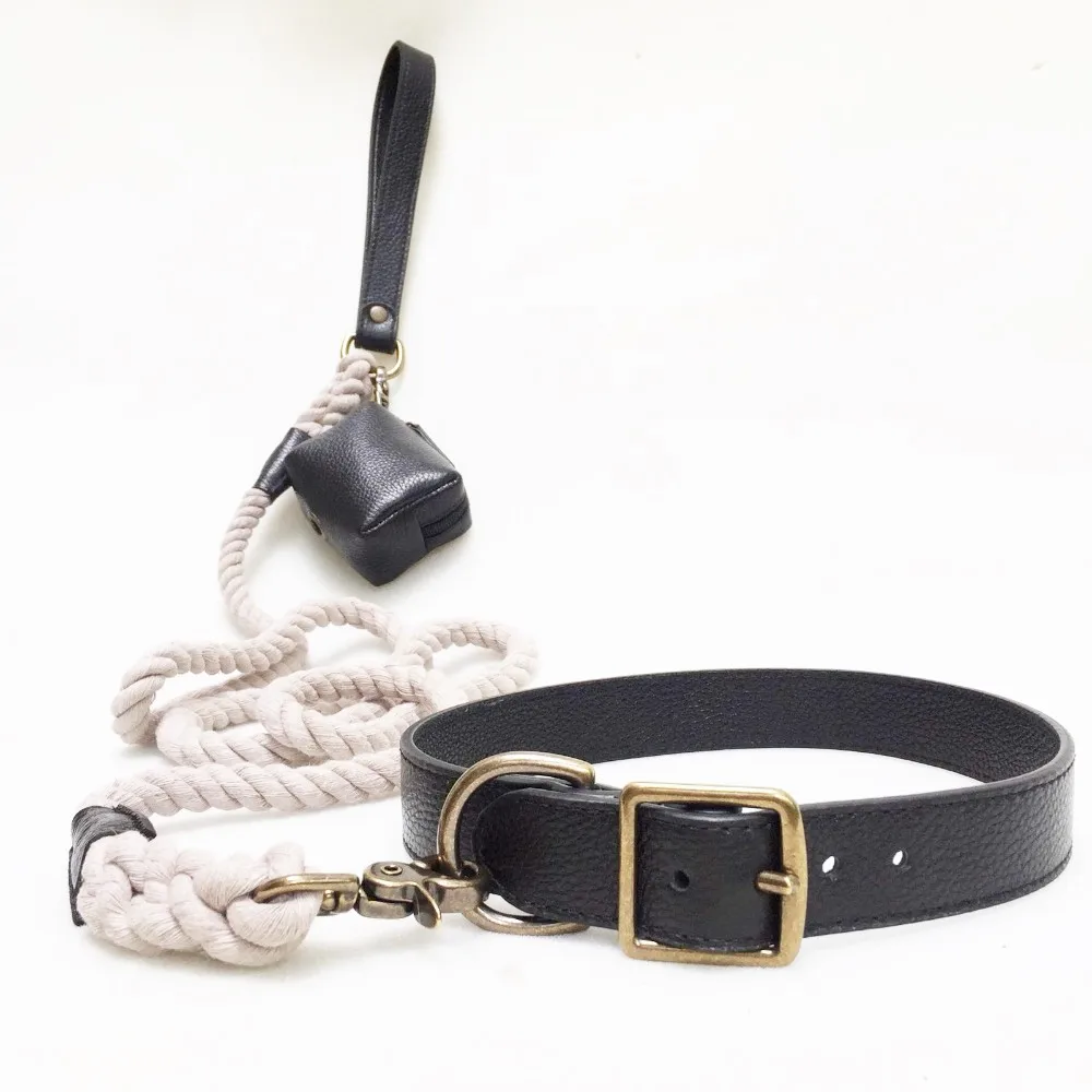 Dog Dispenser Bag Poop Bag Treat Bag Genuine Leather Vegan Leather Pu