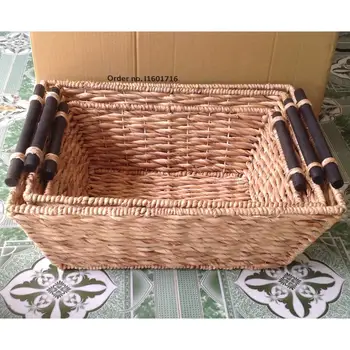 Twisted Woven Water Hyacinth Wicker Basket With Black Wooden Handle Buy Baskets And Binders Serving As Office Organizers Wicker Laundry Baskets With Handles Cheap Wicker Basket With Handle Product On Alibaba Com