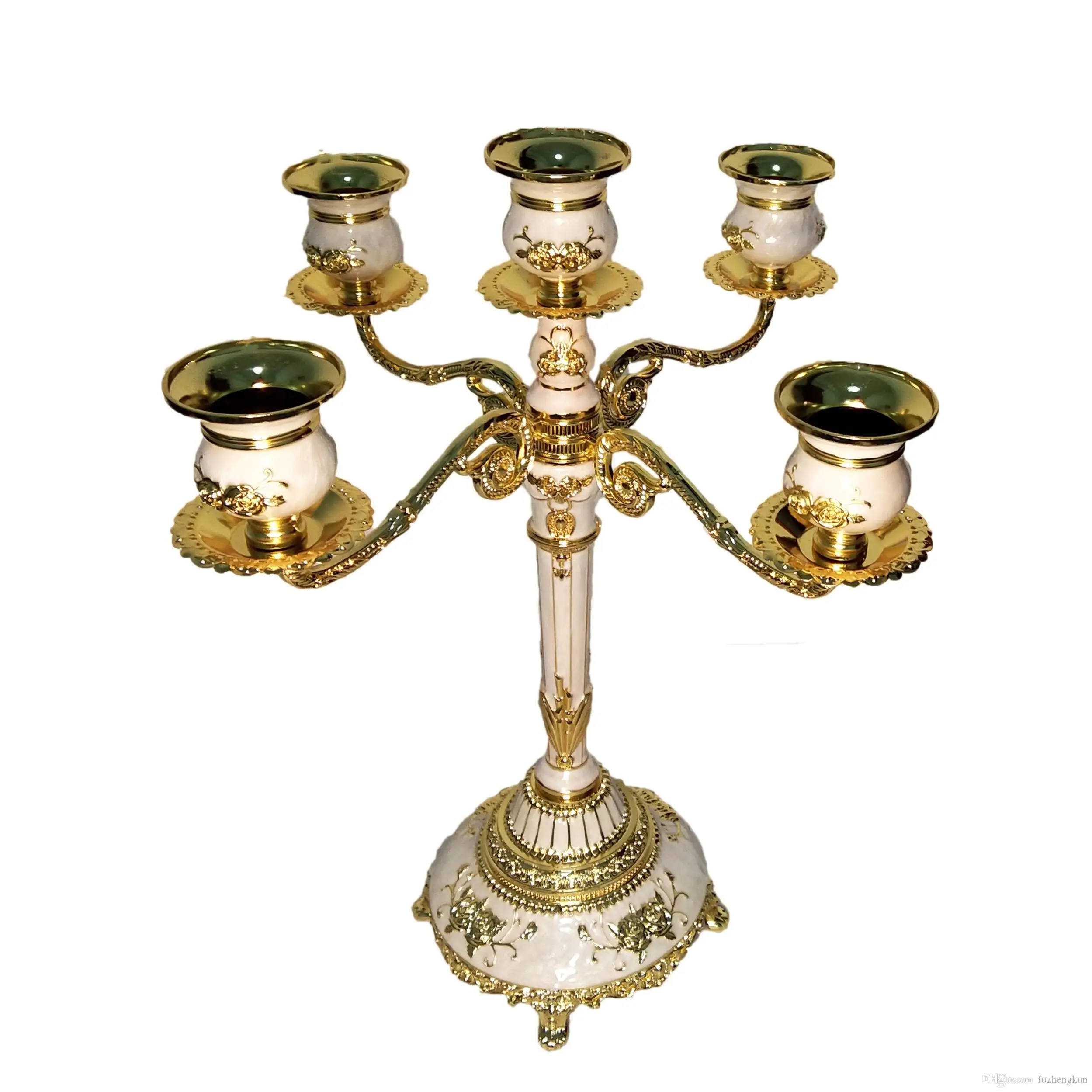 5 Arms Gold Candelabras Centerpiece For Decorative Party Buy Tall