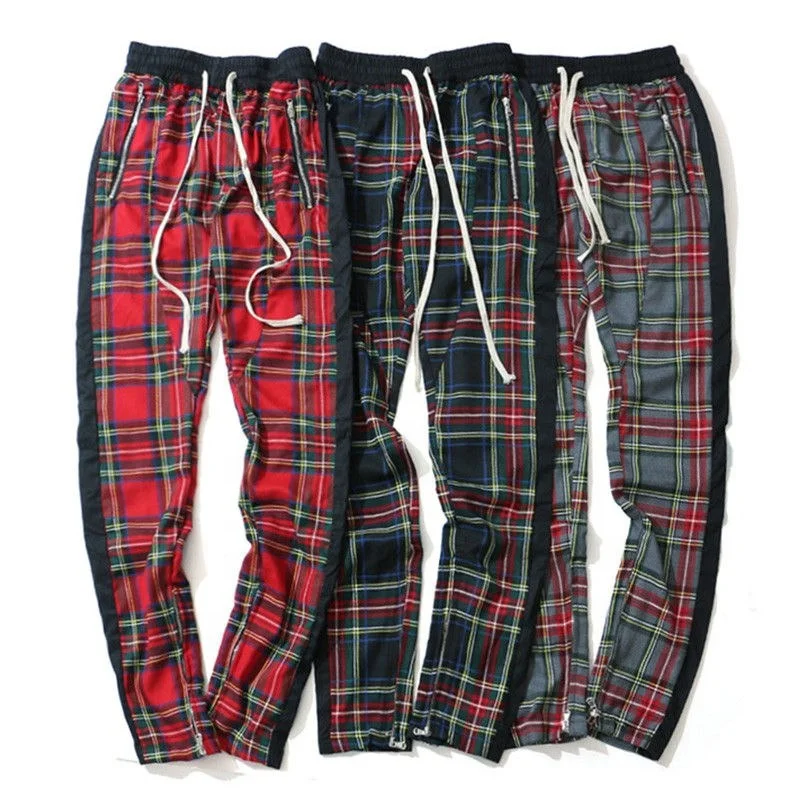 joggers with checkered sides