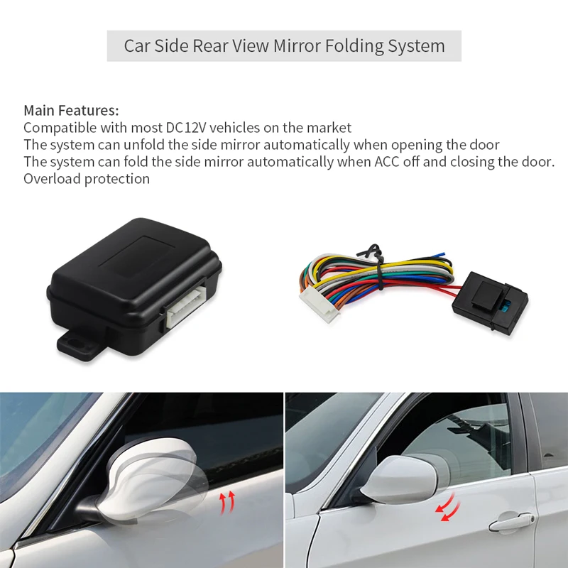 Car Auto Side Mirror Folding System Rearview Fold Mirror System Kit