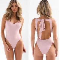

2020 Newly Customized Female Plain One Piece Swimsuits Thong Bikini Ladies Sexy Bathing Swimming Suits Women