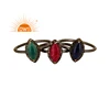 New Designer Sterling Silver Emerald, Blue Sapphire And Ruby Stacking Ring Set With Pave Diamond Jewelry