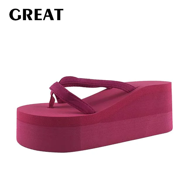 

Greatshoe custom high platform flip flops,slippers designed for women, Pink