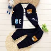 baby clothing sets newborn boy coat + shirt +pants 3pcs set cartoon bear suit infant boys clothes set