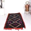 Black Moroccan carpets berber, 2.7ft x 5.5ft, Small rug,