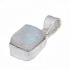 Impressive handmade 925 sterling silver rainbow moonstone rough gemstone pendant