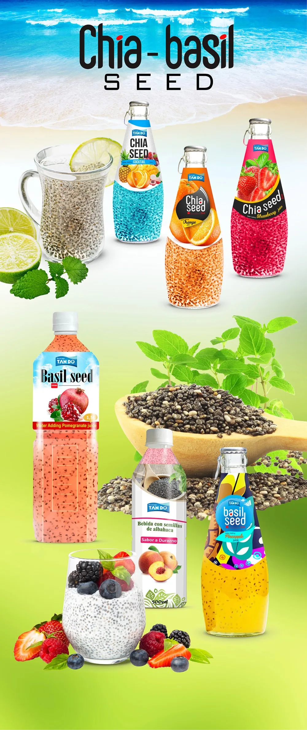 Wholesale Vietnam Chia Seed Drink With Coconut Buy Basil Seed Drink