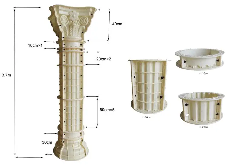 Diameter 35 Cm Round Concrete Pillar Molds - Buy Molds For Concrete