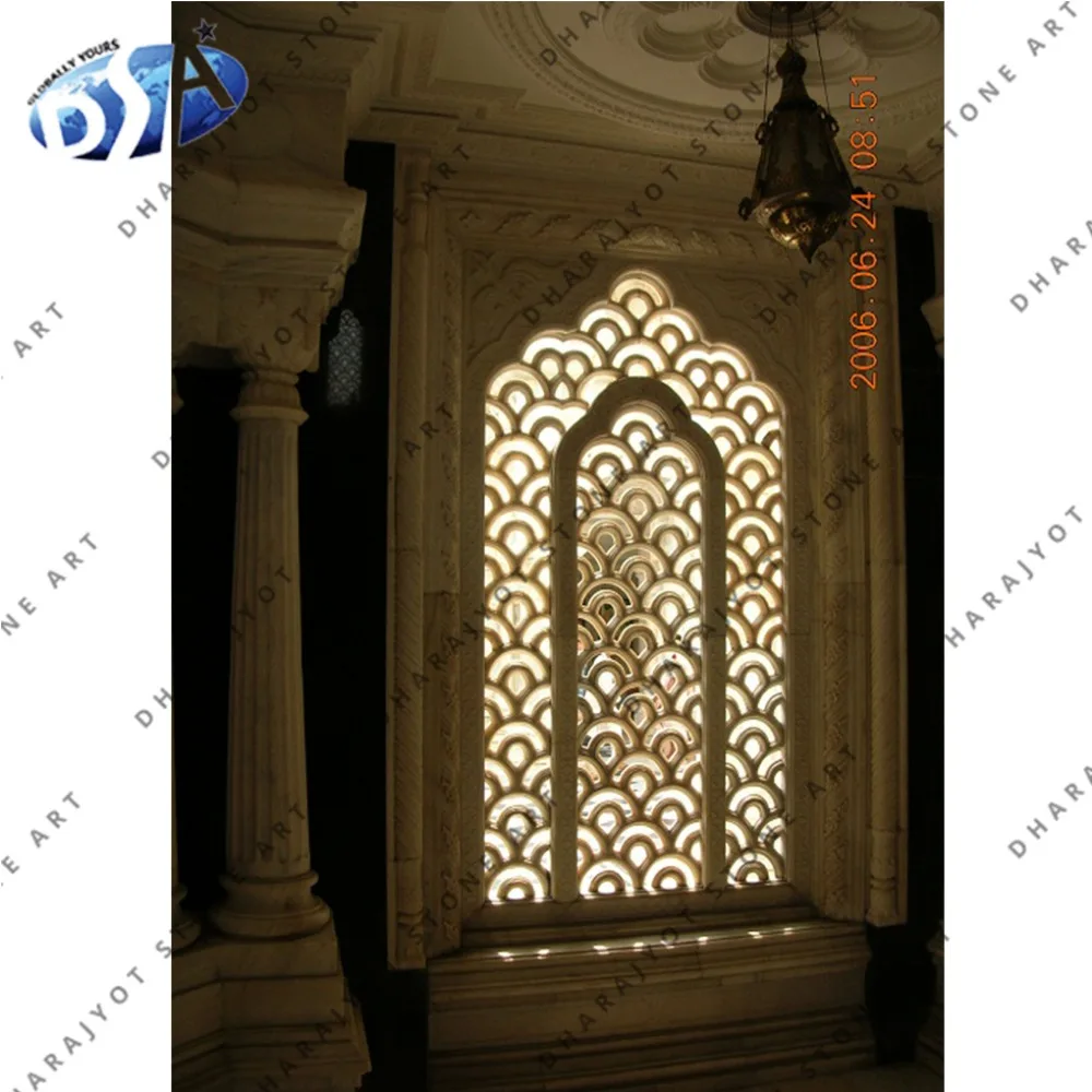 
Yellow Sandstone Window Wall Jali Decor 