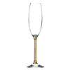 Tulip Shaped Party Drinking Glass Golden Colored Stemware Cheap Champagne Flutes Wholesale