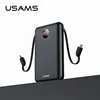 2019 New Arrival High Capacity LED Display fast charging with cables adapter power bank 10000mah