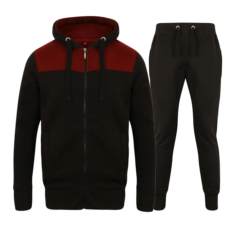 Tow Tone Hoodie Black Tracksuit For Men's. - Buy Mens Tracksuit Set ...