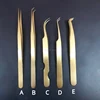 Eyebrow Use and Pointed Tip Type eyelash extension tweezers volume lash tweezers Russian volume tweezers