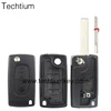 407 groove car key blade with 2 remote button replacement for Citroen C2 C3 BERLINGO C4 PICASSO BREAK ds3