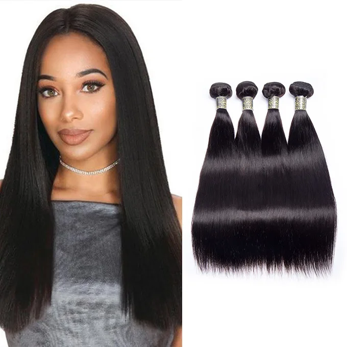 

Indian Straight 4 Bundles with closure Virgin Straight Hair Bundles Deal China Cheap Human Hair Natural Black