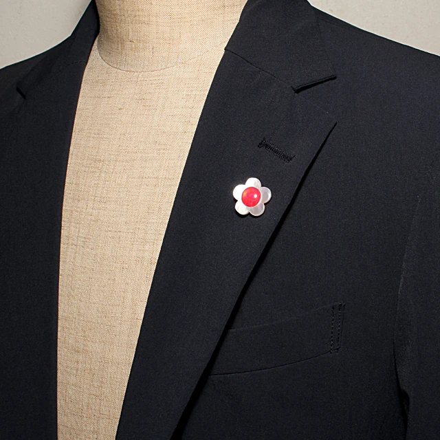 
Real Shell & Kyoto Opal Boutonniere - made in Japan 