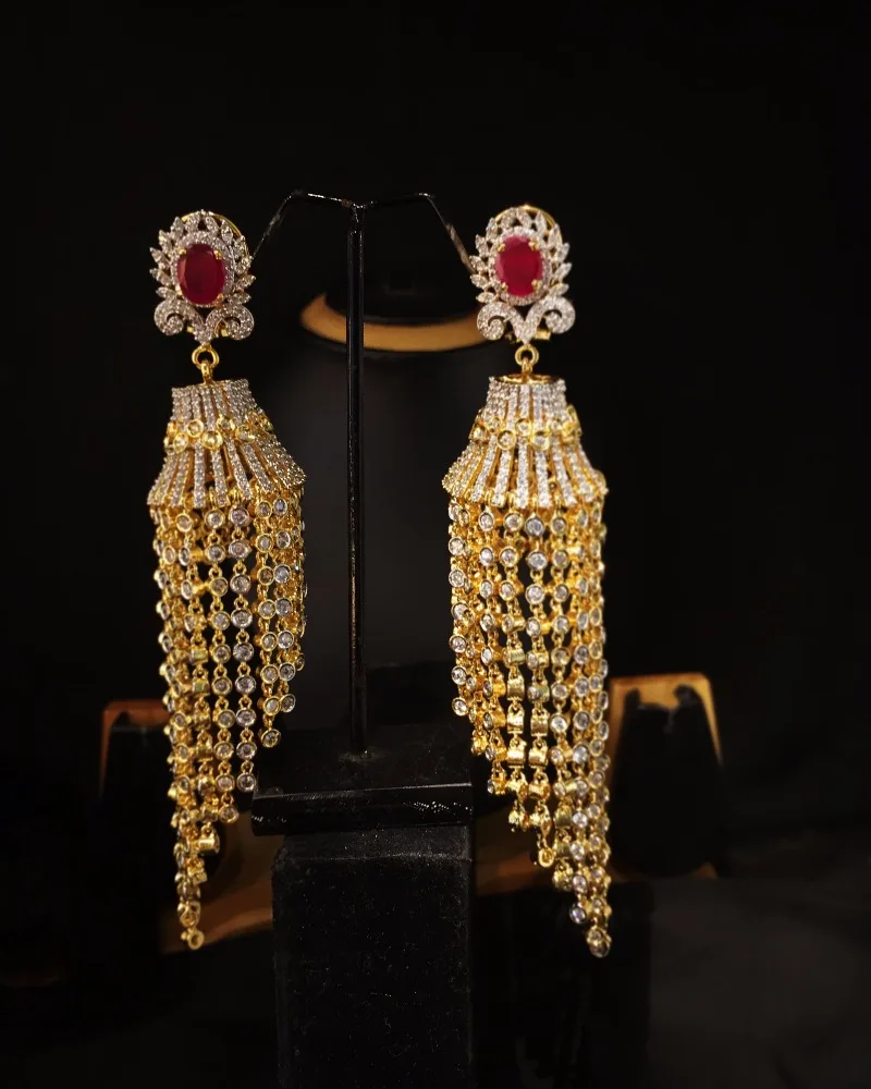 Traditional Bollywood Style American Diamond Earring - Buy Indian