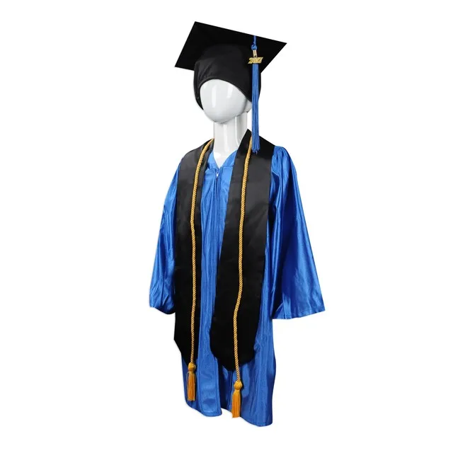 oem 定制深蓝色成人哑光毕业礼服