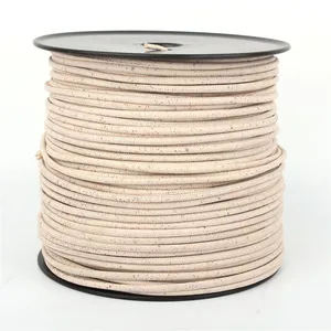 White cork cord Natural cork 5mm round Portuguese cork wholesale jewelry supplies /Findings Cor-165