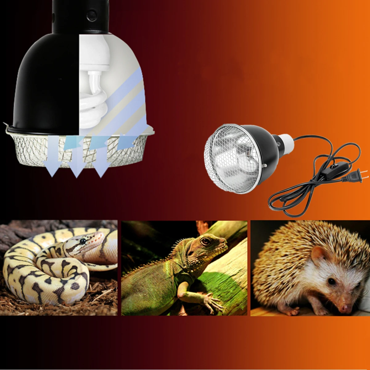 8.5inch 100w Infrared Ceramic Heat Emitter Lamp Light For Reptile Heat