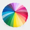 EVA straight handle automatic rain umbrella colorful umbrella rainbow umbrella