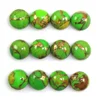 9mm Reconstructed Green Copper Turquoise Round Cabochon Loose Gemstones