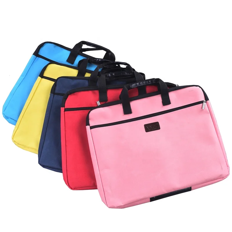 

Oxford document candy color school office laptop briefcase, Red blue yellow pink cyan