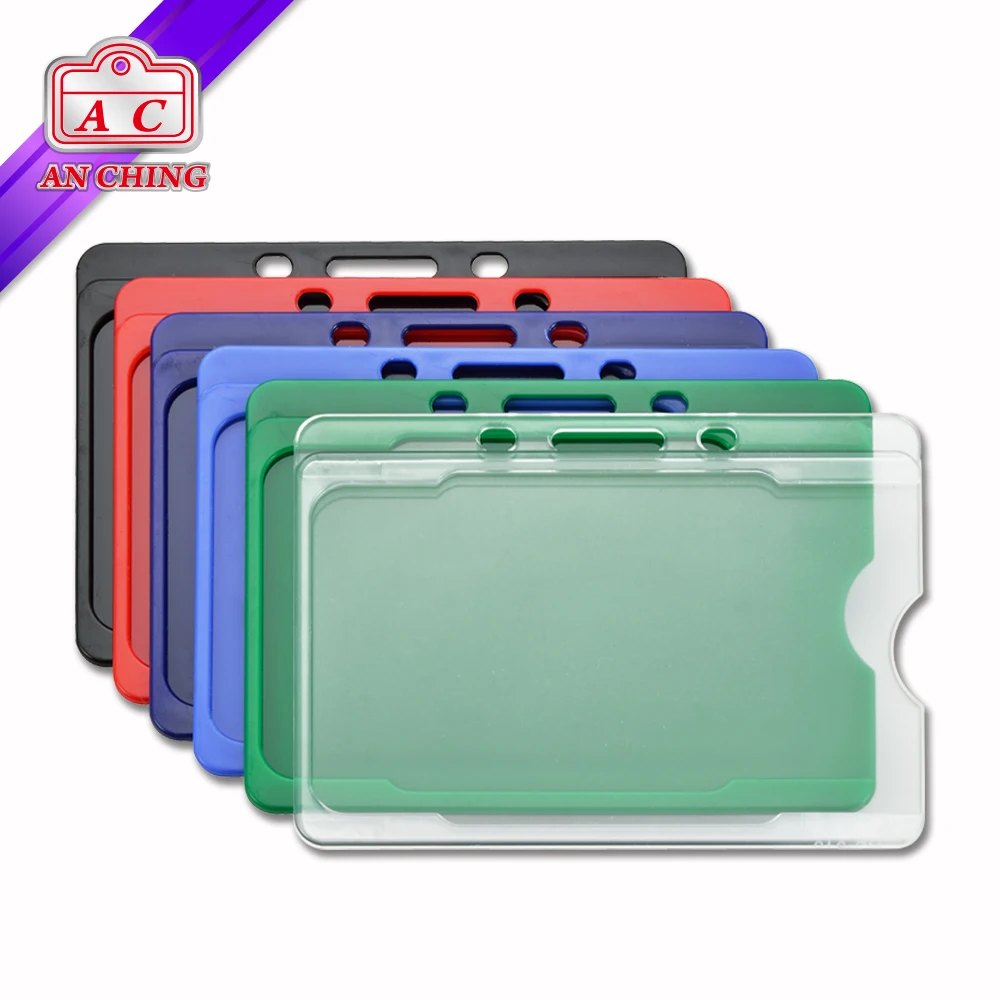 
Open Face ID Card Hard Plastic Badge Holder 