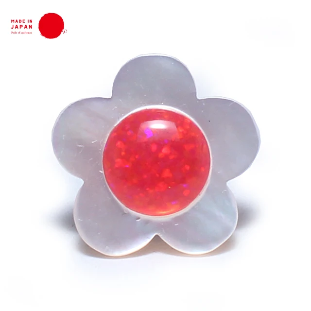 
Real Shell & Kyoto Opal Boutonniere - made in Japan 