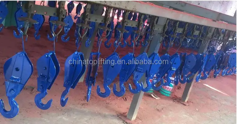 Powder plastified Single Sheave wire rope snatch block