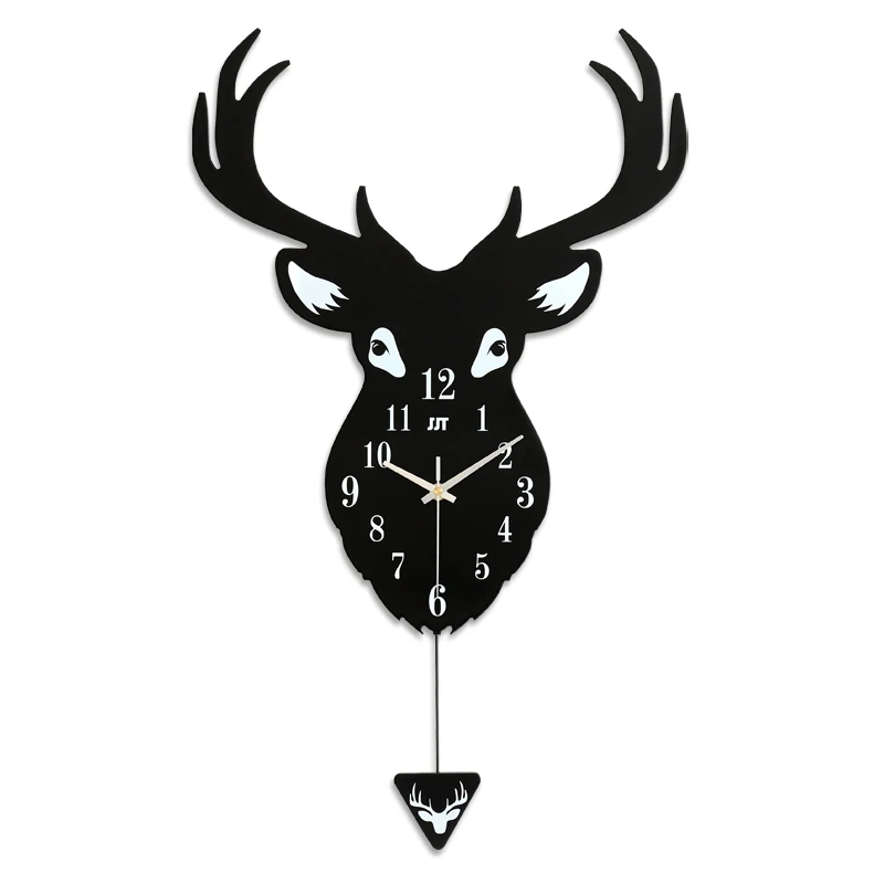 

Cute Cartoon Deer Pendulum Wall Decoration Art Craft Clock For Children Room 2