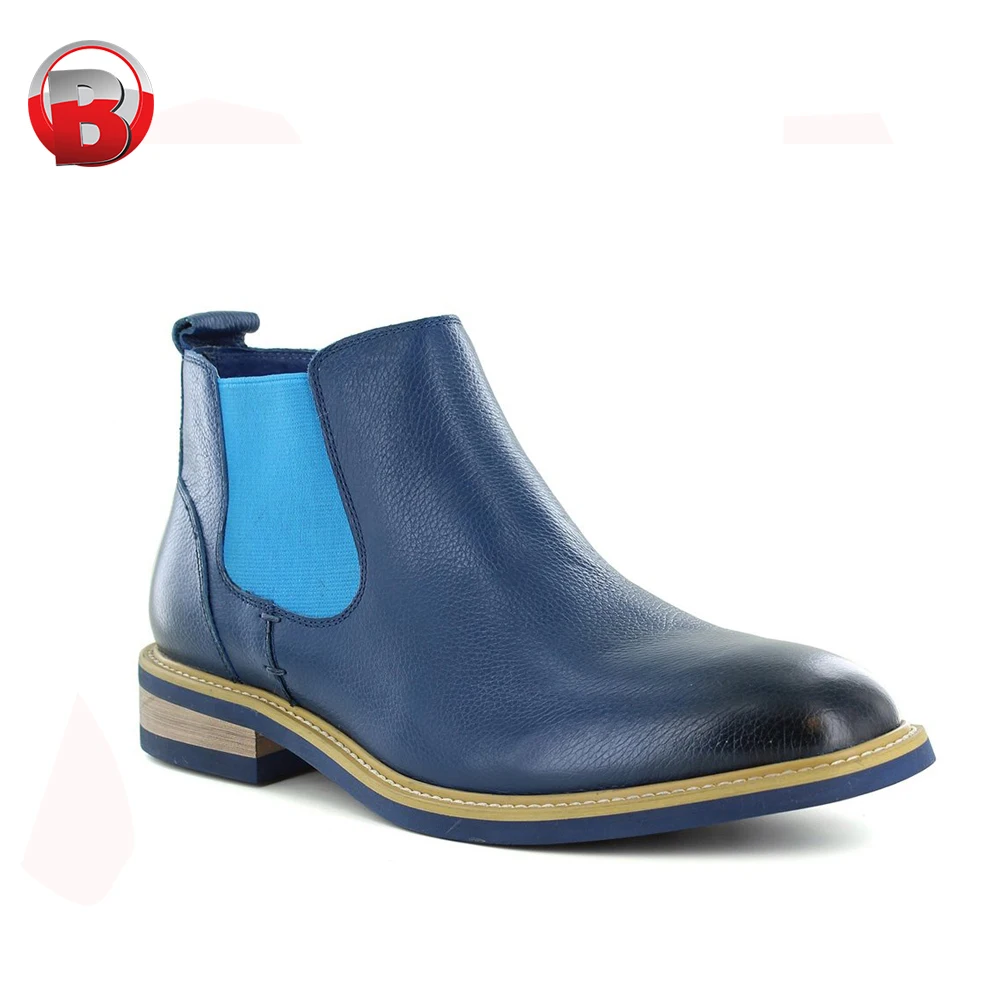 blue suede chelsea boot