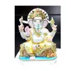 Gold Painted Marble Ganesha