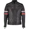 Men's 100% Genuine Lambskin Leather Biker Jacket Inspired by David Beckham - Black