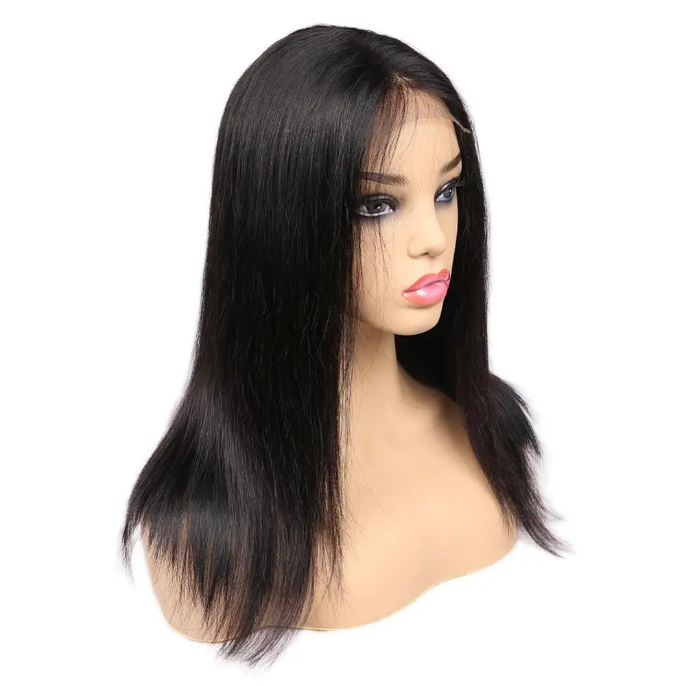 

100% Human Hair 4*4 Lace Closure Peruvian Straight Wig