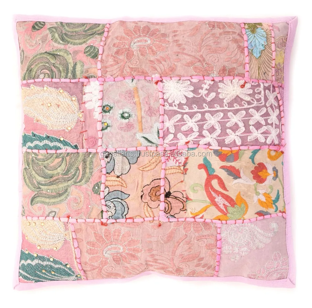 Capa De Almofada Patchwork Indiana-Base Cor Rosa
