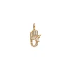 14K Yellow Gold Hamsa Connector Setting Charm Clasp Pave Diamond Finding