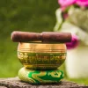 Handmade Green Singing Bowl, Tibetan Singing Bowl Useful For Meditation and Yoga