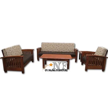 Simple Style 5 Seater Wooden Sofa Chair Living Room Home Furniture