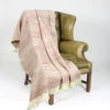 Soft flannel fleece sofa bed throw indian handmade knit acrylic reversible woven blanket